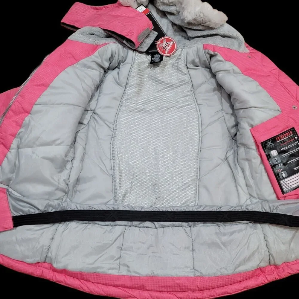 NWT ZeroXposur Girls Snowboarding Heavyweight Jacket & Headband‎ Sz 10/12 Pink